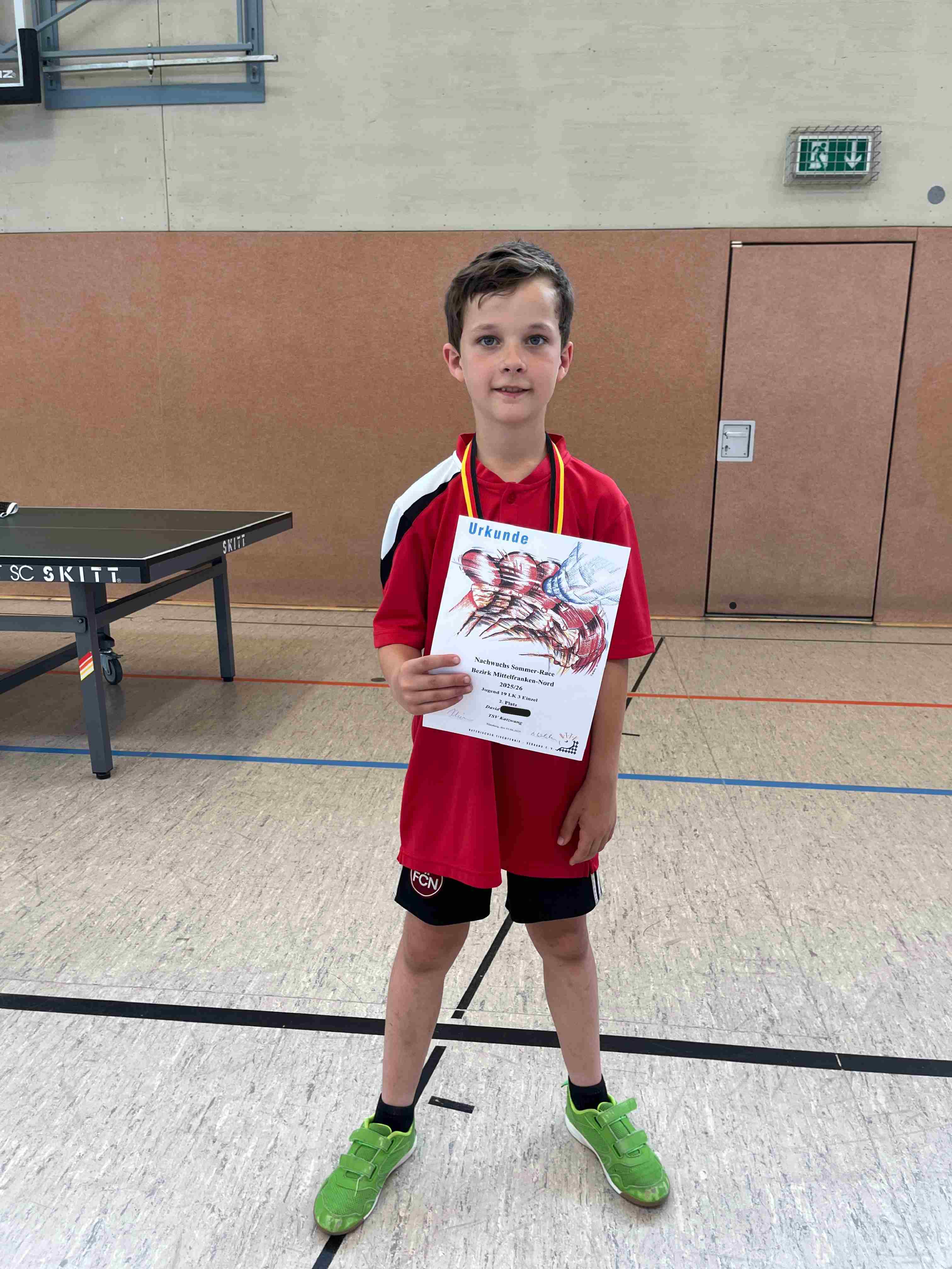 Urkunde 2. Platz LK 3 David Schumann anonymisiert