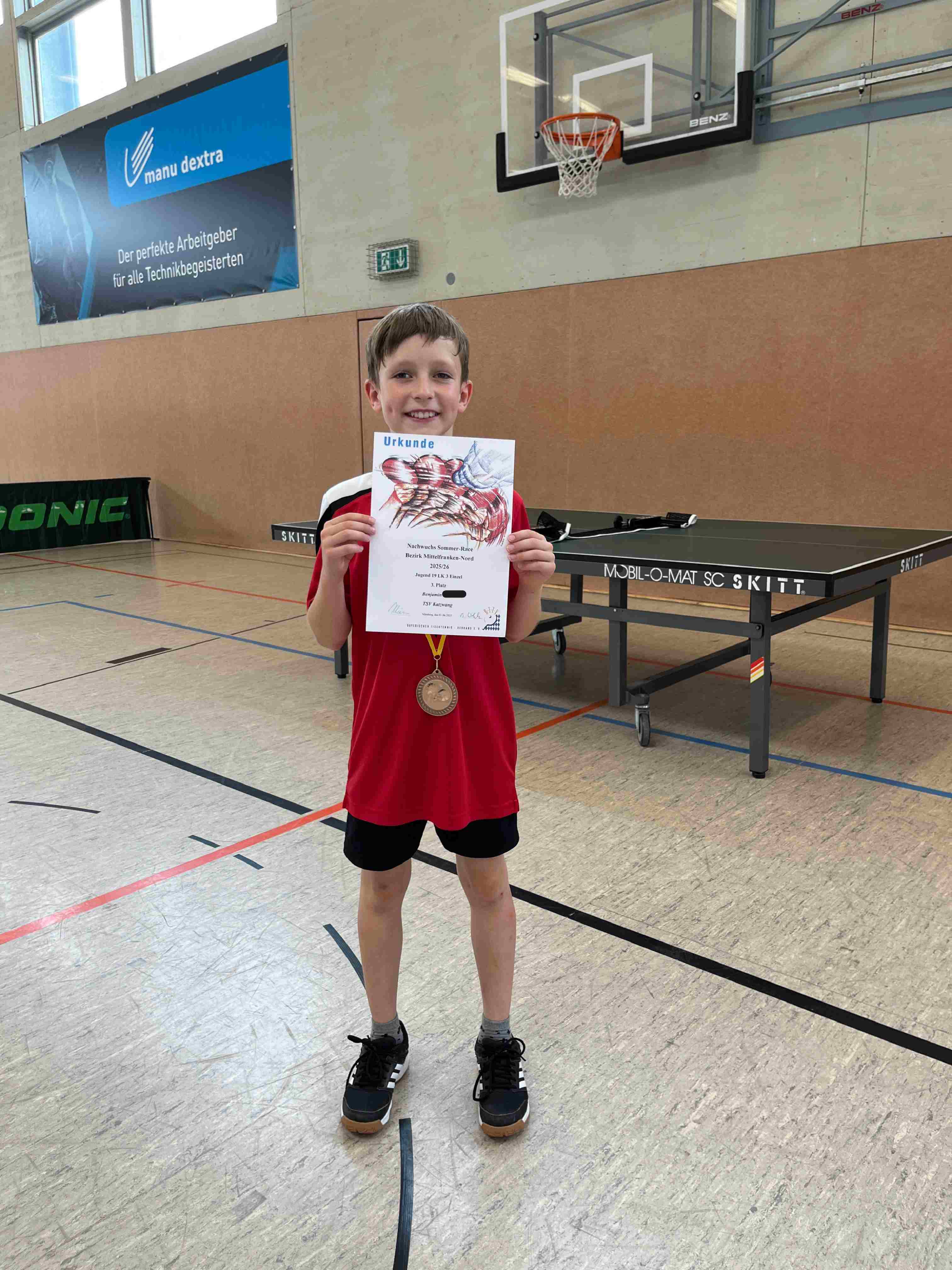 Urkunde 3. Platz LK 3 Benjamin Toth anonymisiert