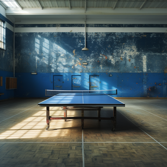 230815 Blauer Tischtennistisch in Halle