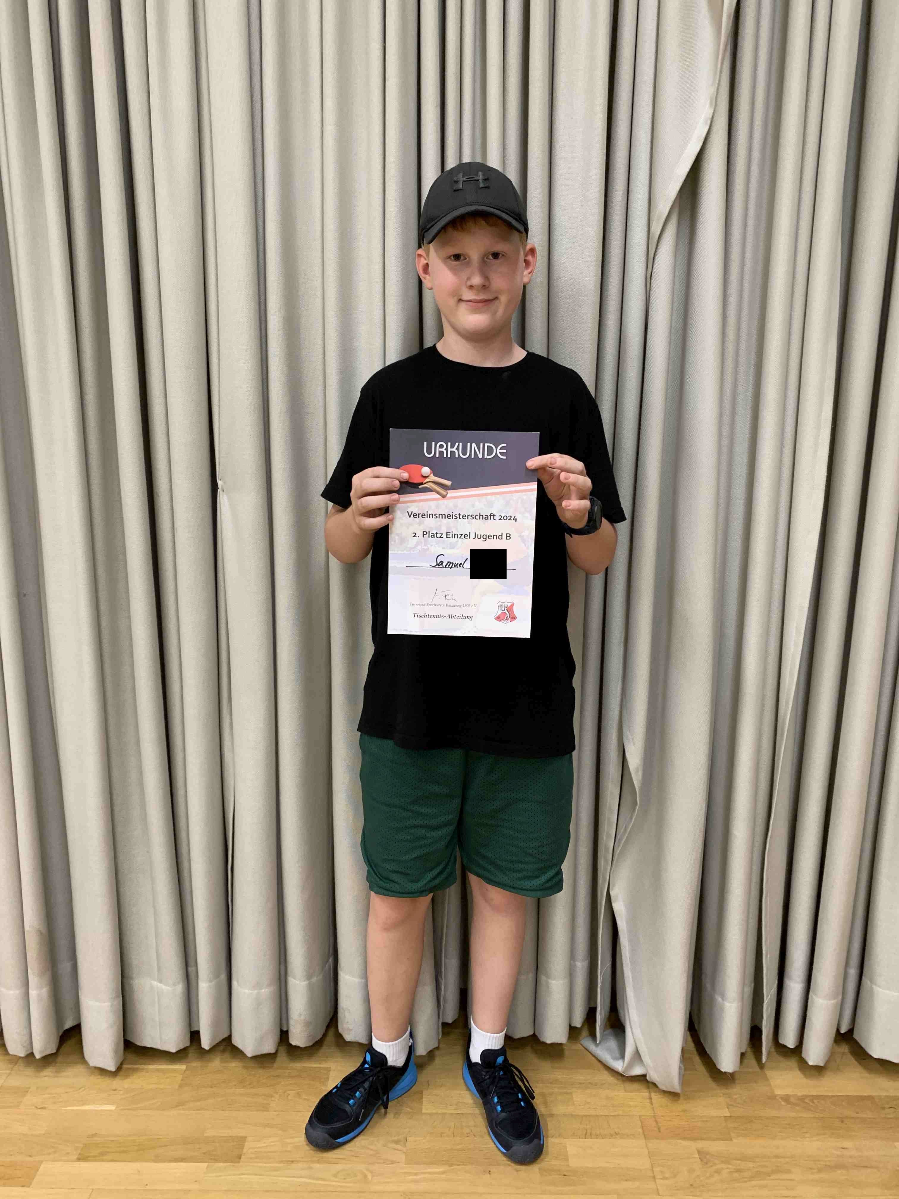 Jugend B 2. Platz Samuel Harp ohne Nachname