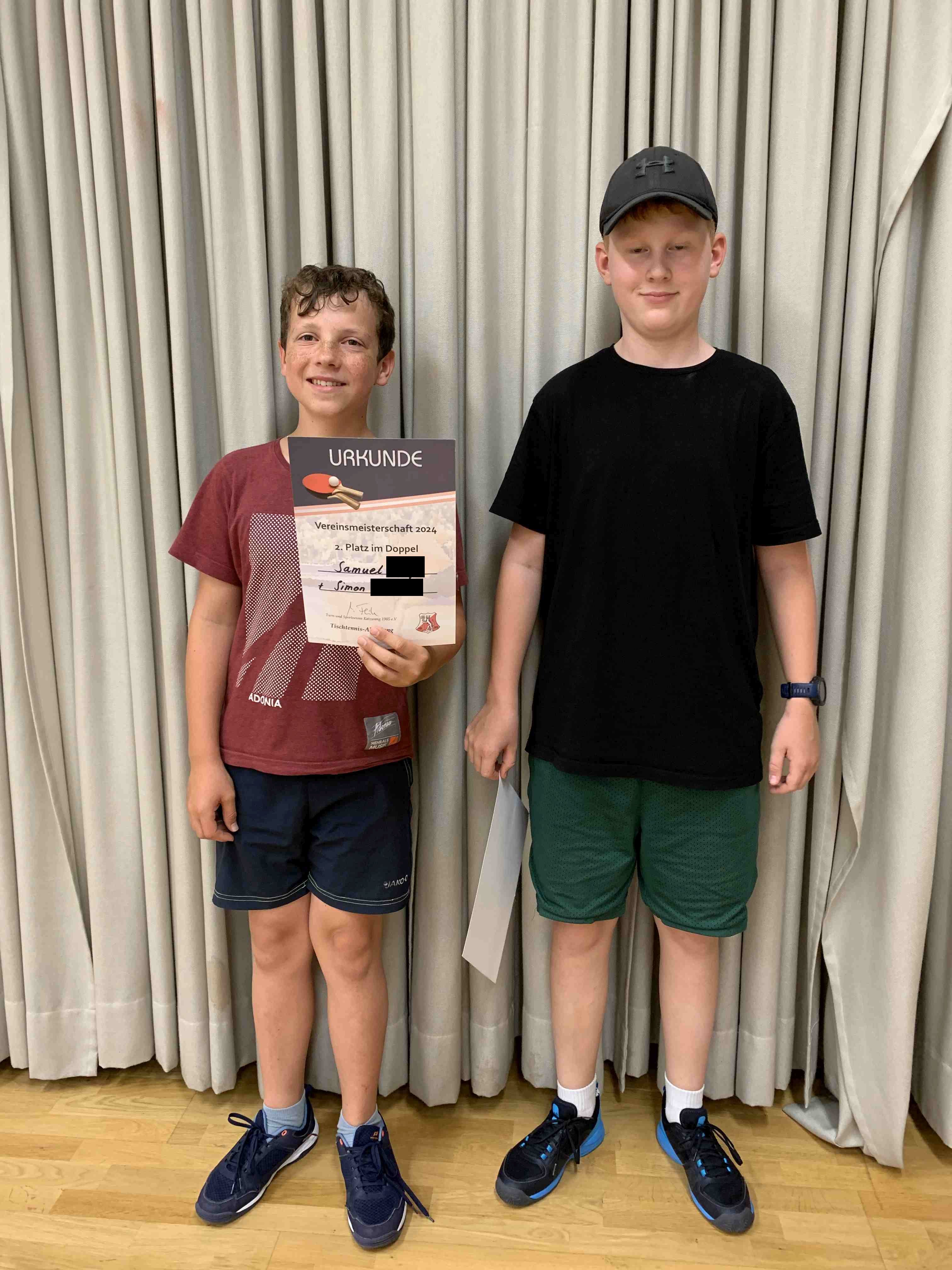 Jugend Doppel 2. Simon Karasek Samuel Harp ohne Nachnamen